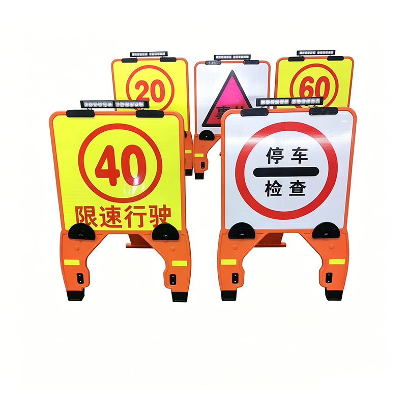 Portable HDPE Plastic Square Extendable Traffic Sign cum Velox-Mutare Clips