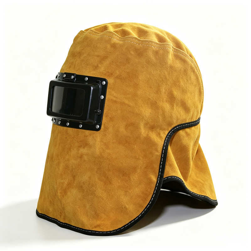 Yellow Cowhide Flip-Up Auto- Darkening welding Hood