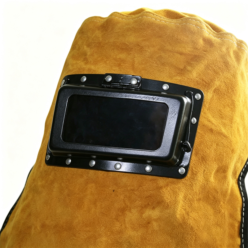 Yellow Cowhide Flip-Up Auto- Darkening welding Hood