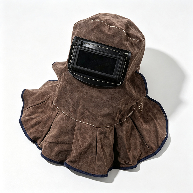 Carbon Brown Cowhide Flip-Up Welding Hood Mask
