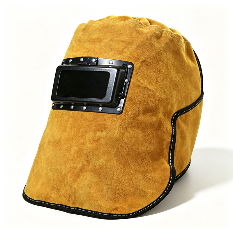 Yellow Cowhide Flip-Up Auto- Darkening welding Hood