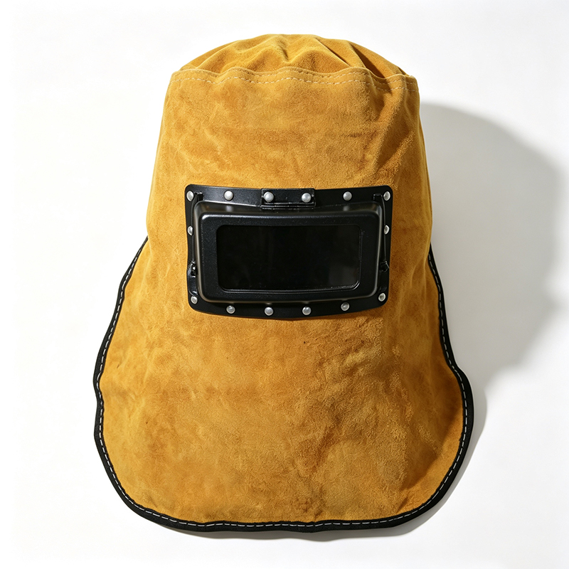 Yellow Cowhide Flip-Up Auto- Darkening welding Hood